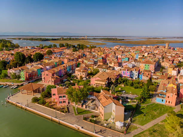 istock Burano Colorful houses from above 1064489084