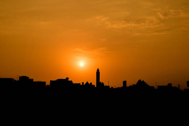 Silhouette at sunset time