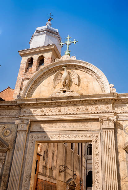 istock Saint John Evangelist Symbol cross and Eagle in marble 1064489684