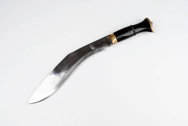 Nepal curved knife kukri stock photo