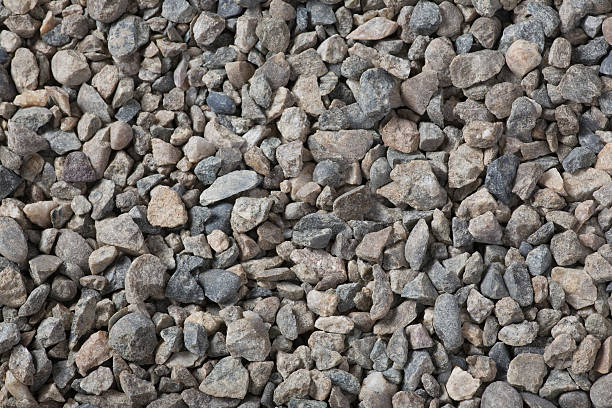 Crushed rock / gravel close-up. stock photo