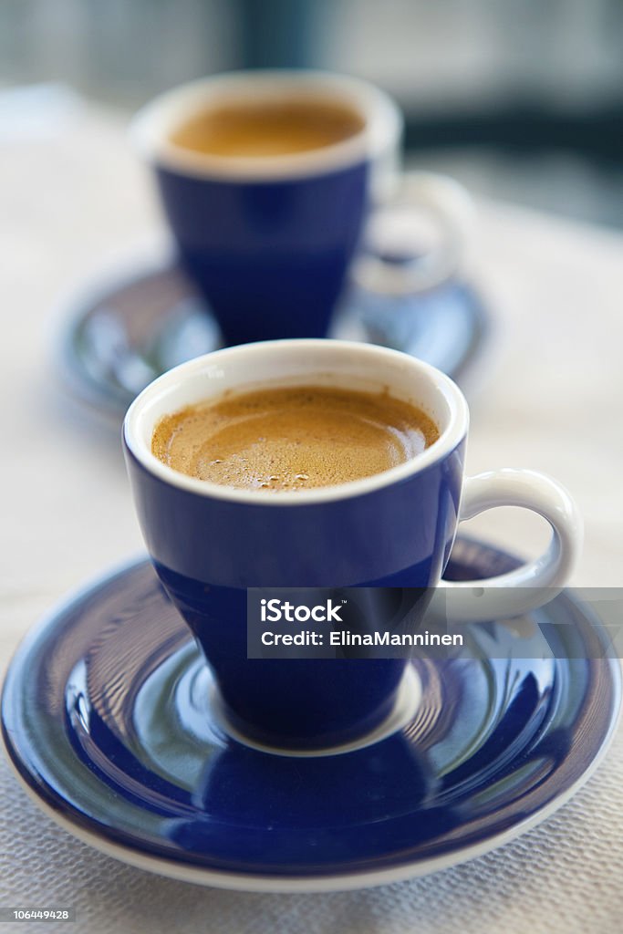 Two cups of greek coffee  Blue Stock Photo