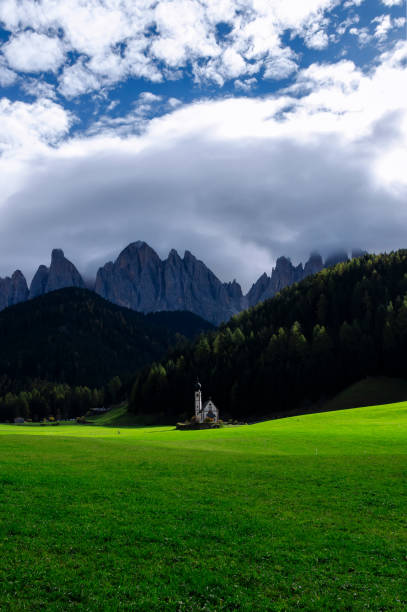 istock Santa Magdalena Church in Dolomites 1064499268