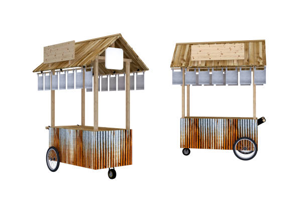 istock food Trolley Cart on a white background. 3d Rendering 1064501822