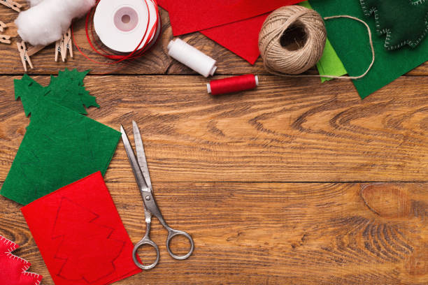 istock Making of handmade christmas toys from felt 1064504570