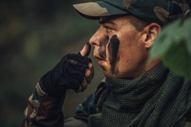 istock Military soldier in forest 1064511128