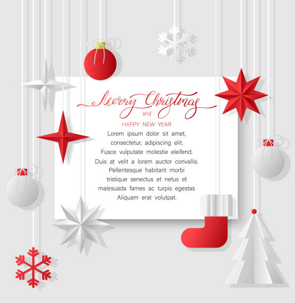 istock Merry Christmas and Happy New Year background with paper Christmas decorations. 1064514628