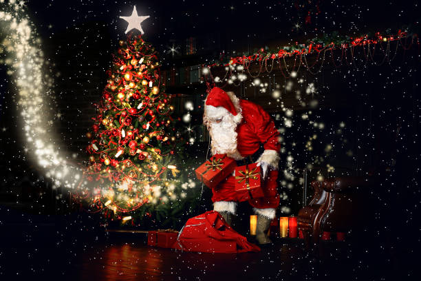 istock Christmas night, Santa Claus 1064515552