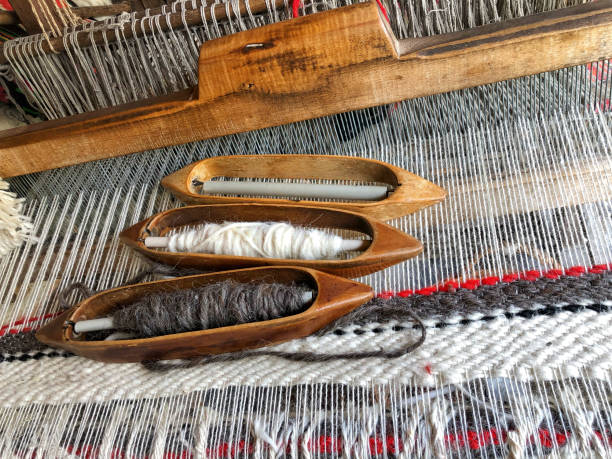 istock closeup of a manual carpet loom 1064516718