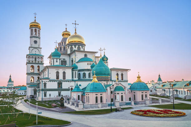 Russian New Jerusalem monastery in summer evening