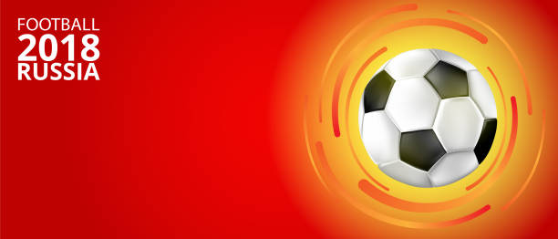 istock Football 2018 Russia background with soccer ball. 1064517638