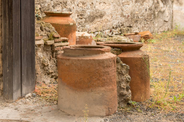 istock Old pottery jars Pompeii ruins 1064519460