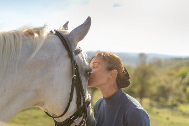 istock Woman bonding with her horse 1064519584