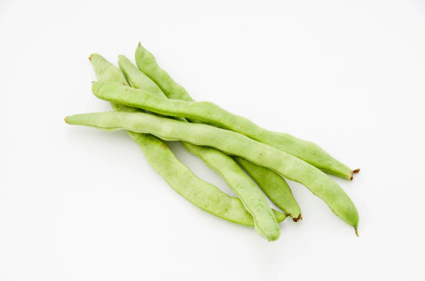 istock Flat green beans isolated on white background 1064519898