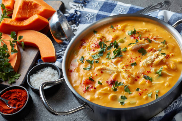 istock hearty pumpkin carrot chicken breast  soup 1064522216