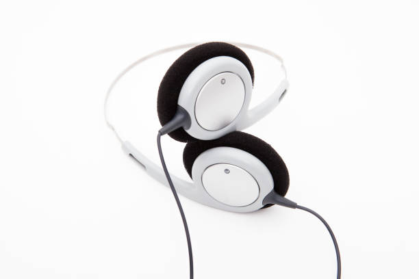 istock Top view of headphones on white background. 1064524236