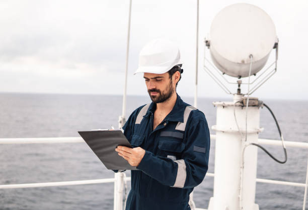 istock Service technician or serviceman near VSAT terminal 1064525020