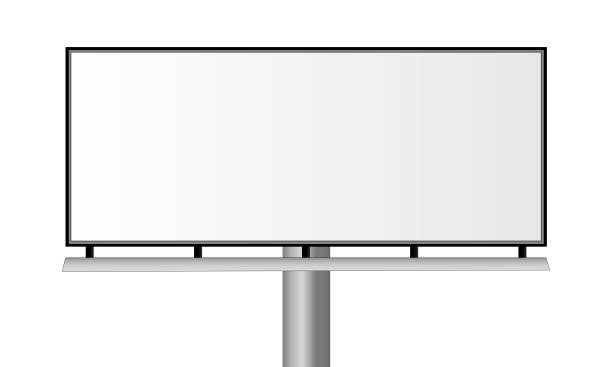 ilustraciones, imágenes clip art, dibujos animados e iconos de stock de cartelera rectangular de la ciudad en blanco aislado sobre fondo blanco - vista frontal - billboard