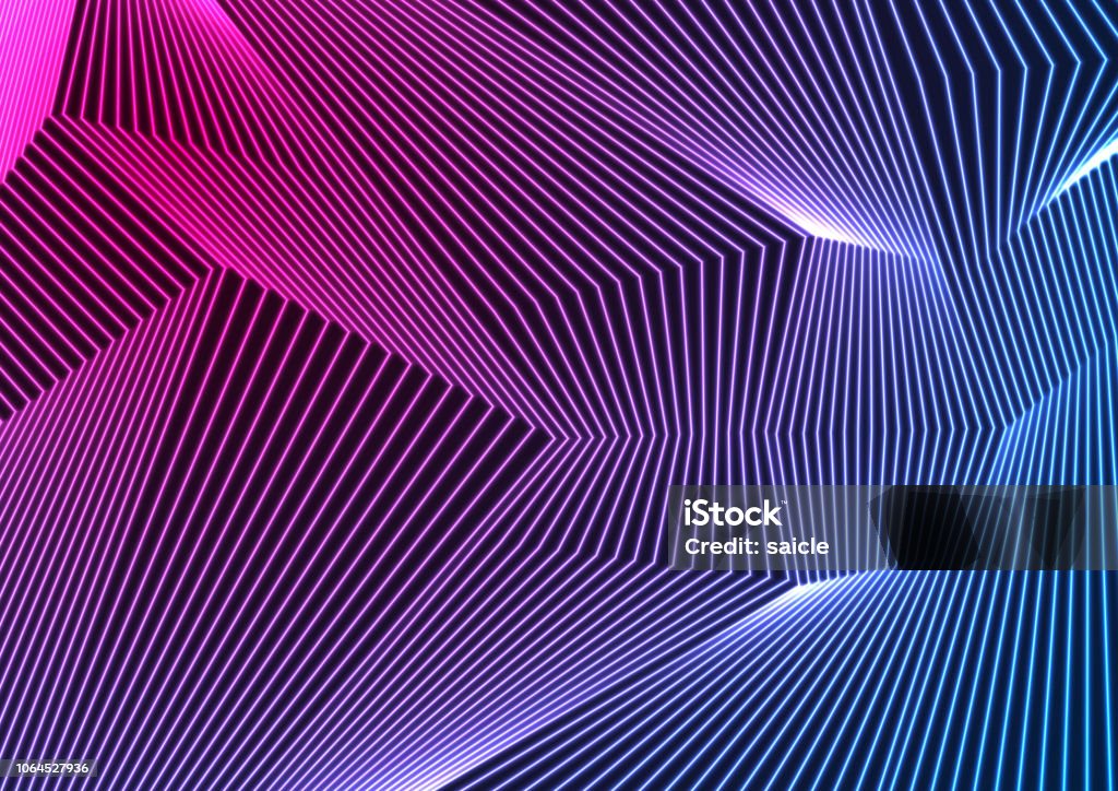 Blue ultraviolet neon curved lines abstract background Blue ultraviolet neon curved lines abstract background. Vector retro tech design Pattern stock vector