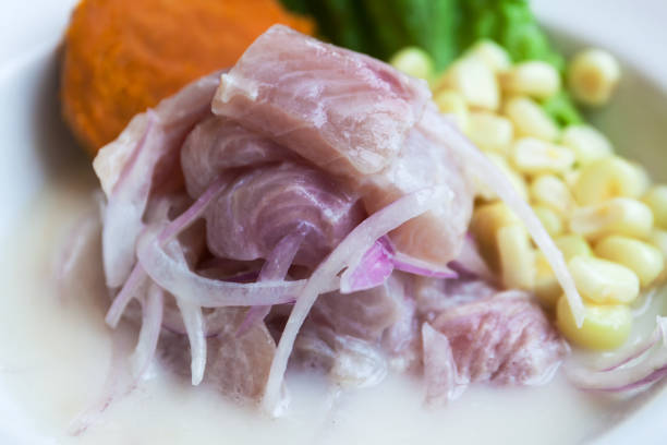 istock seviche on a plate in restaurant 1064538880