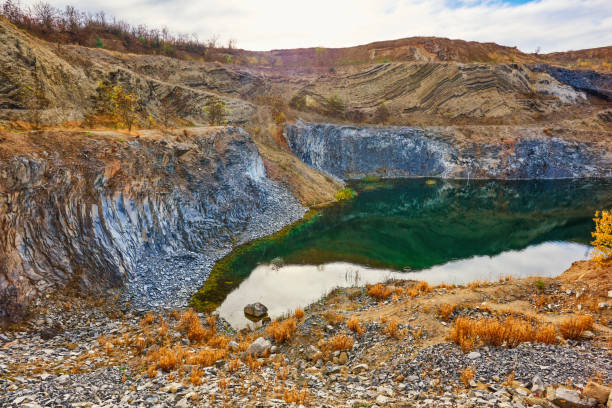 istock volcanic lake in the mountains 1064539066