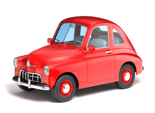 istock Red cartoon car on white background 1064544008