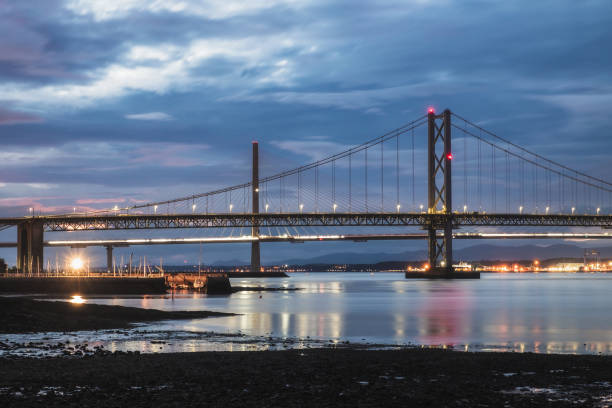 istock Night view on two bridges, Forth Road Bridge and Queensferry Crossing 1064548076