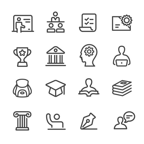 Education Icons - Line Series Education, Teaching, Learning, university clipart stock illustrations
