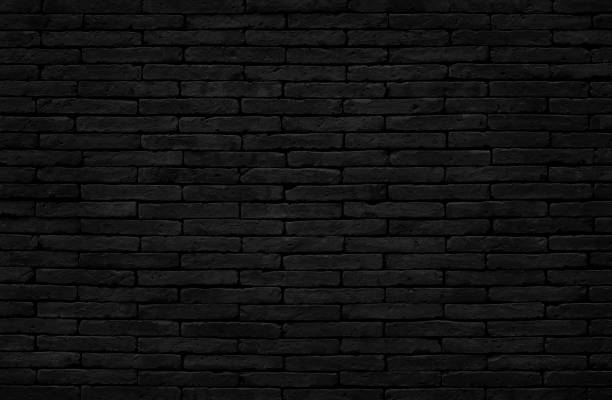 istock Old dark black brick wall texture with vintage style for background and design art work. 1064549250