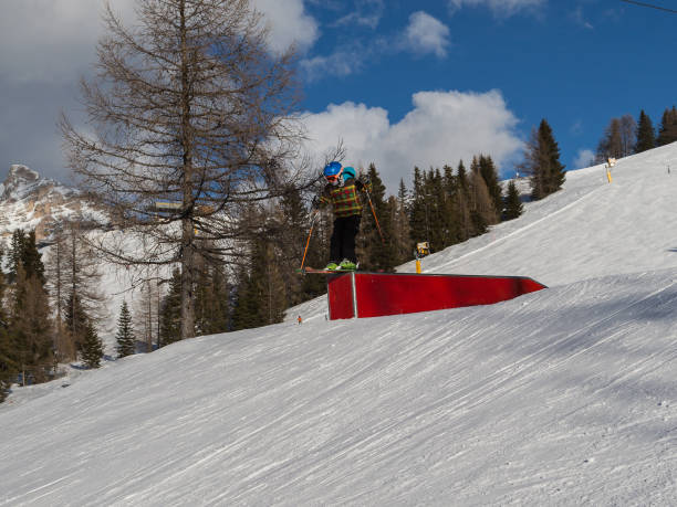 istock Snowboarder in Action: Jumping in the Mountain Snowpark 1064550582