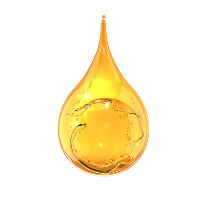 Olive or engine Oil drop isolate on white background, 3d illustration.