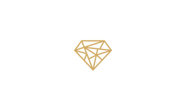 ilustraciones, imágenes clip art, dibujos animados e iconos de stock de icono de vector de diamante línea arte logo - brillante ilustraciones