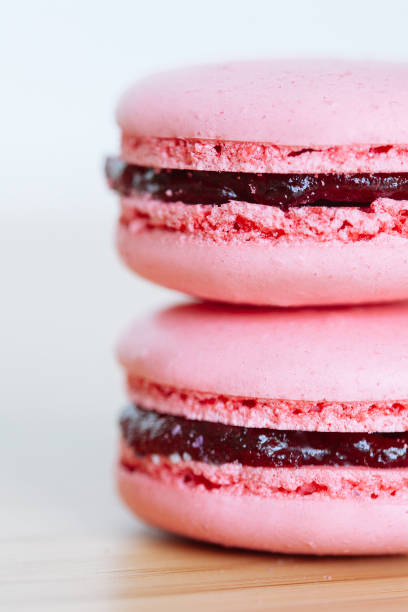 istock French cookies macaroons with strawberry 1064562116