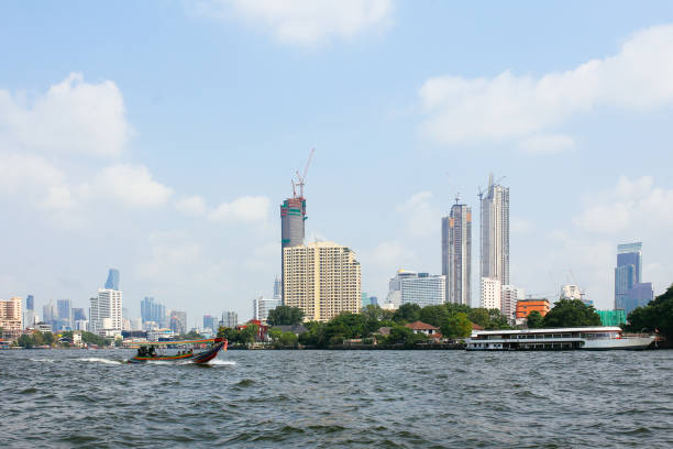 istock Bangkok panorama from a ferry boat 1064562872