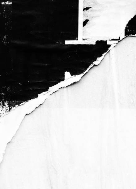 istock Blank white black old ripped torn paper crumpled creased posters grunge textures backdrop backgrounds placard 1064565624