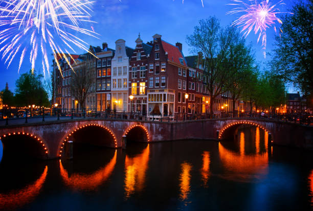 istock canals of Amsterdam, the Netherlands at dusk 1064567708