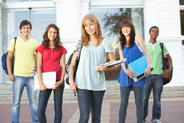 istock Teenage Students Standing Outside College Building 106456791