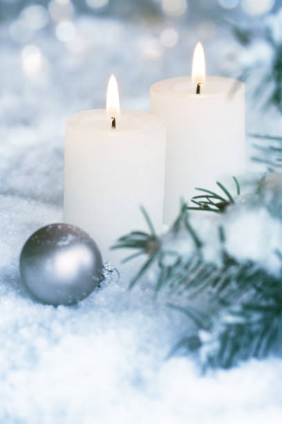 istock Candlelight in frosty snowy winter 1064568024