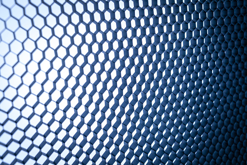 Honeycomb grid mesh background texture