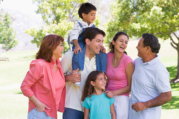 istock Extended family at the park smiling 106457086
