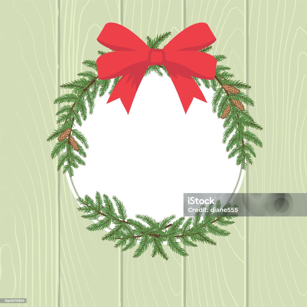 Evergreen Frame With Space For text Evergreen branch border with copy space. Ideal for a card or invitation Border - Frame stock vector