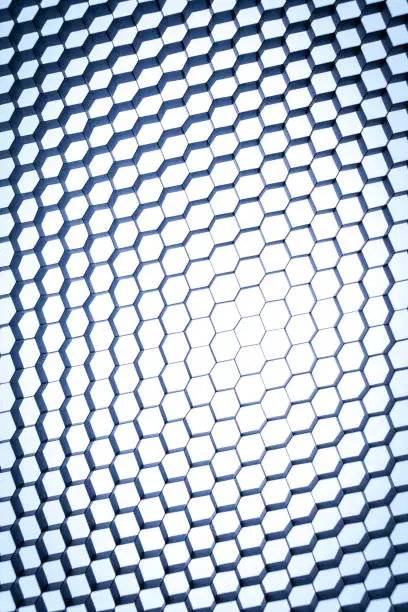 Photo of Honeycomb grid mesh background texture