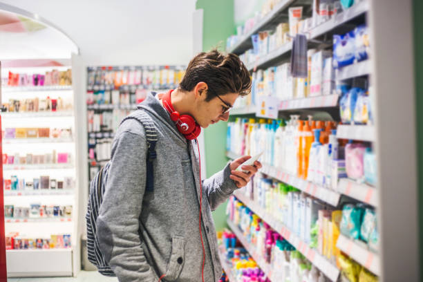 istock Student buying face creams at the pharmacy 1064573262