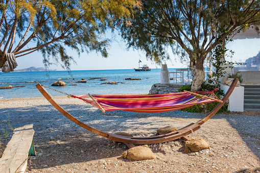 Relax in Hammack on Kolymbia beach (Rhodes, Greece)