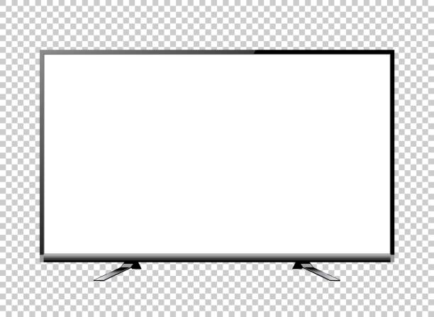 schwarz-led-tv-bildschirm auf hintergrund vektor leer - flachbildmonitor stock-grafiken, -clipart, -cartoons und -symbole