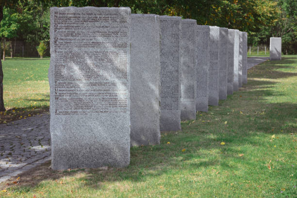 istock old memorial gravestones with lettering at cemetery 1064578980
