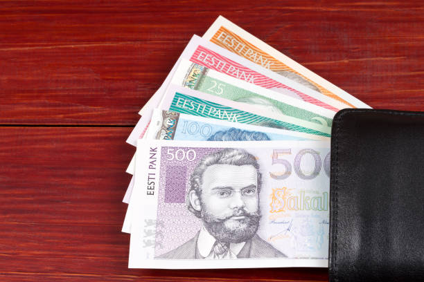 istock Estonian money in the black wallet 1064585838