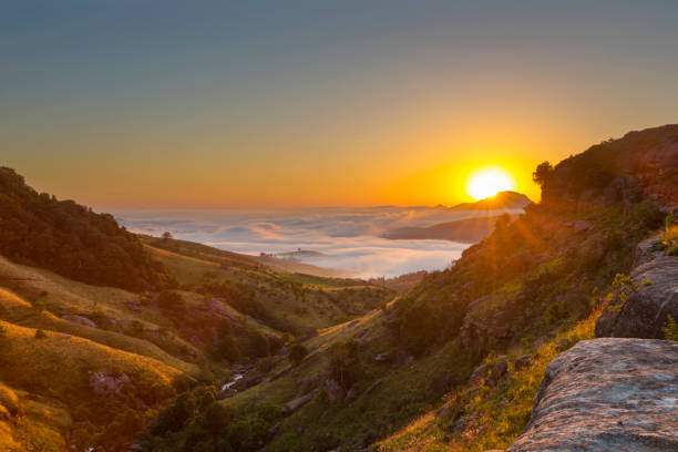istock Sunrise above the clouds in the valley below 1064591522