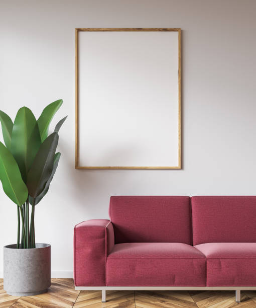 istock Red sofa living room, poster 1064592312