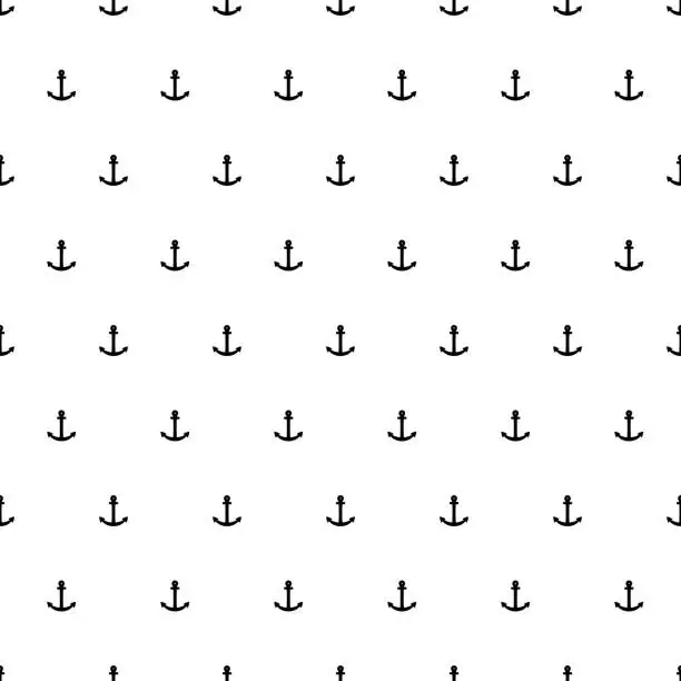 Vector illustration of Black and white anchors